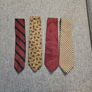 BROOKS BROTHERS (Lot Of 4)Vintage Made In USA/ENG Silk Ties Multi-Color/Patterns